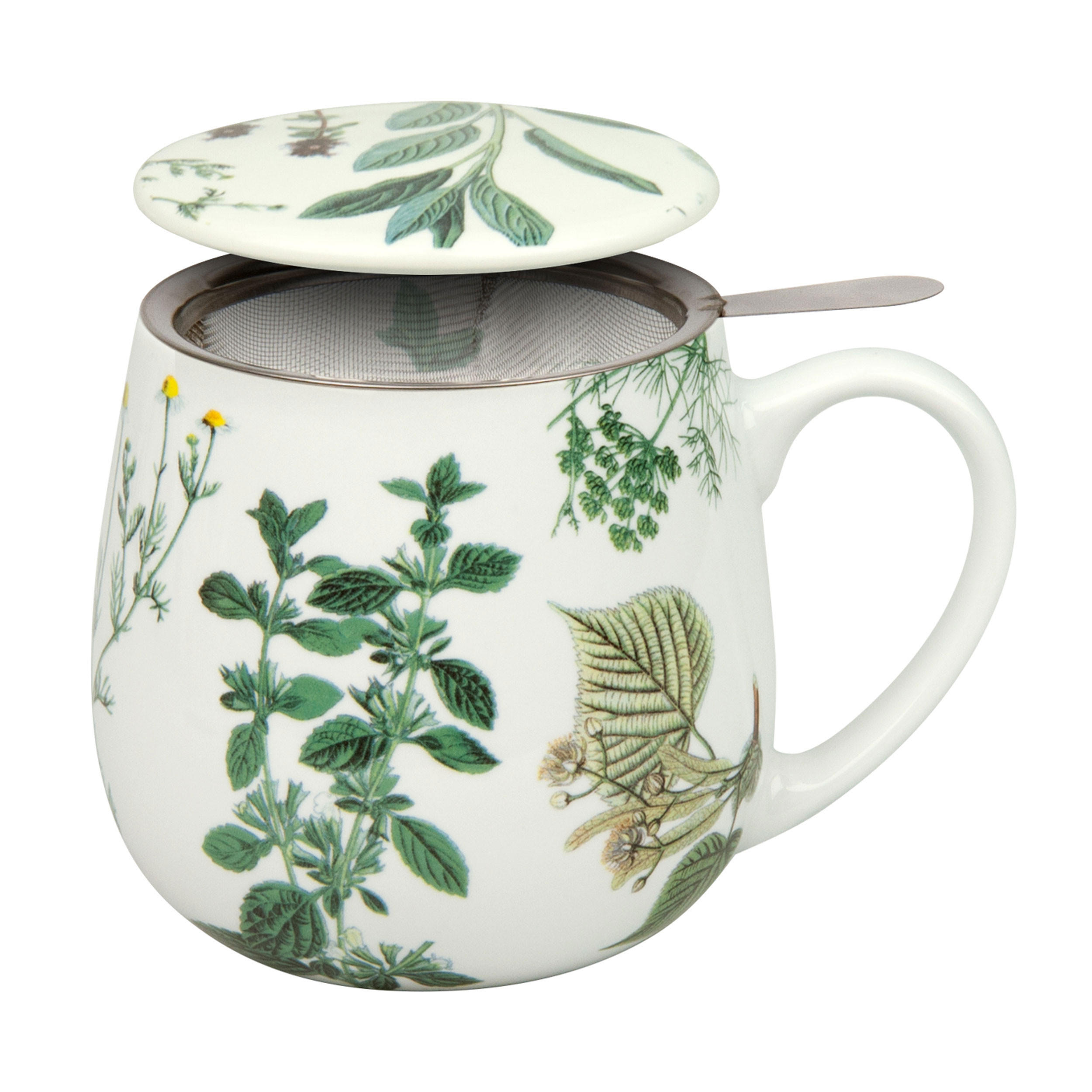 TEEBECHER My Favourite Tea Kräuter mit Sieb und Deckel - Naturfarben, Keramik (0.42L) - Könitz