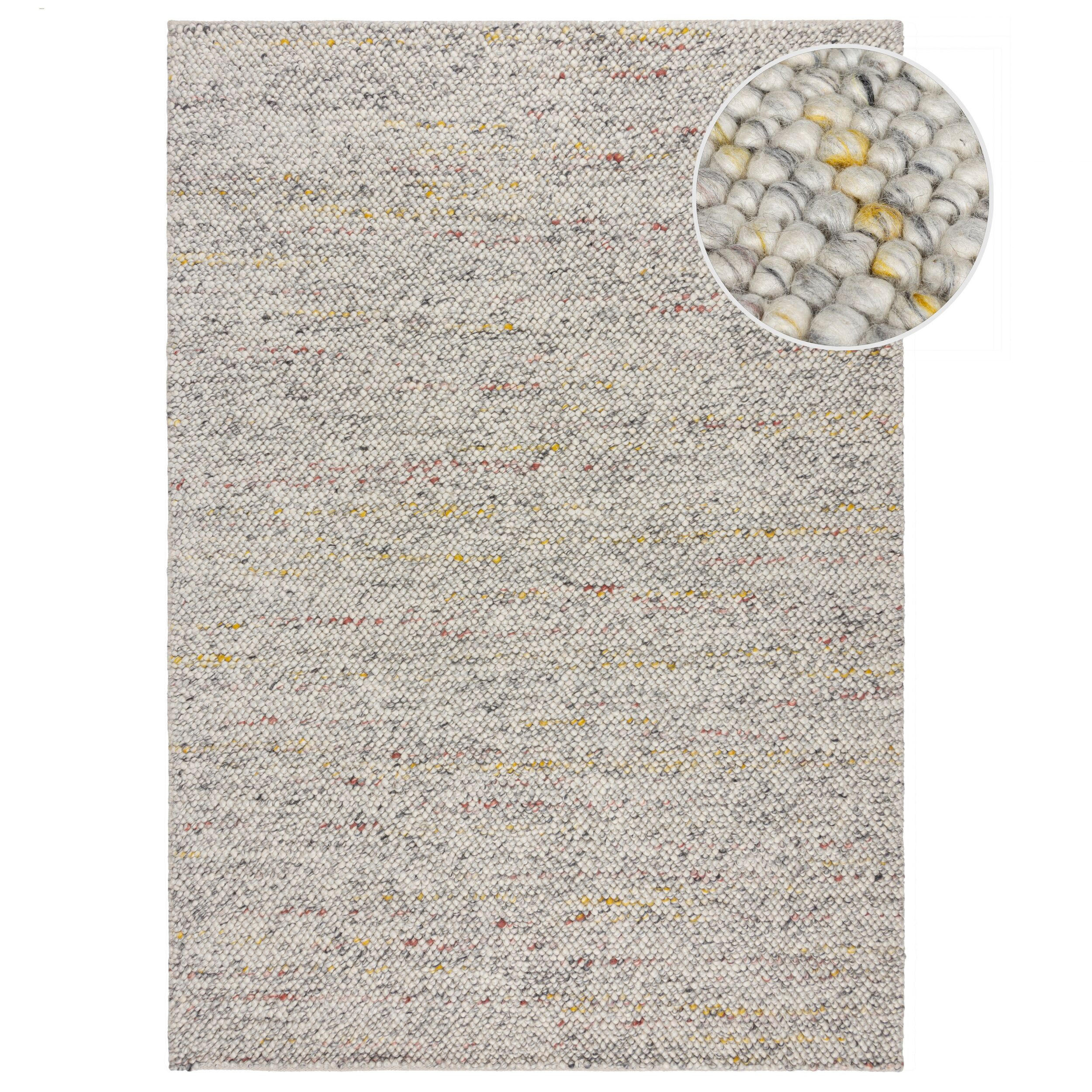 TEPPICH aus Wolle handgewebt MEDWAY in Weiß, einfarbig, 160 x 230 cm - Weiß, Textil (160/230cm) - KADIMA DESIGN