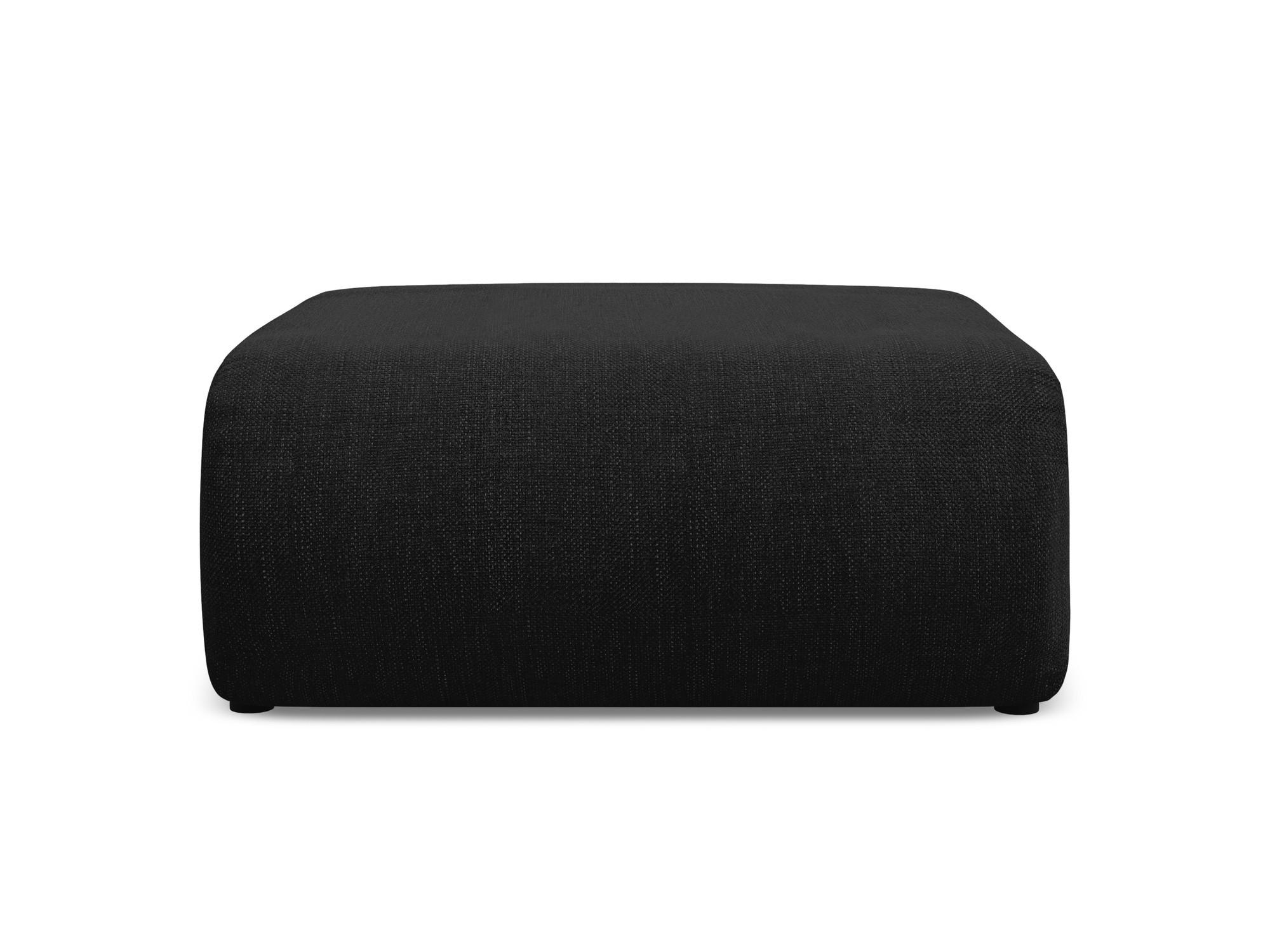 POUF Chenille Stoff Schwarz - Schwarz, Kunststoff/Textil (94/40/89cm) - Makamii