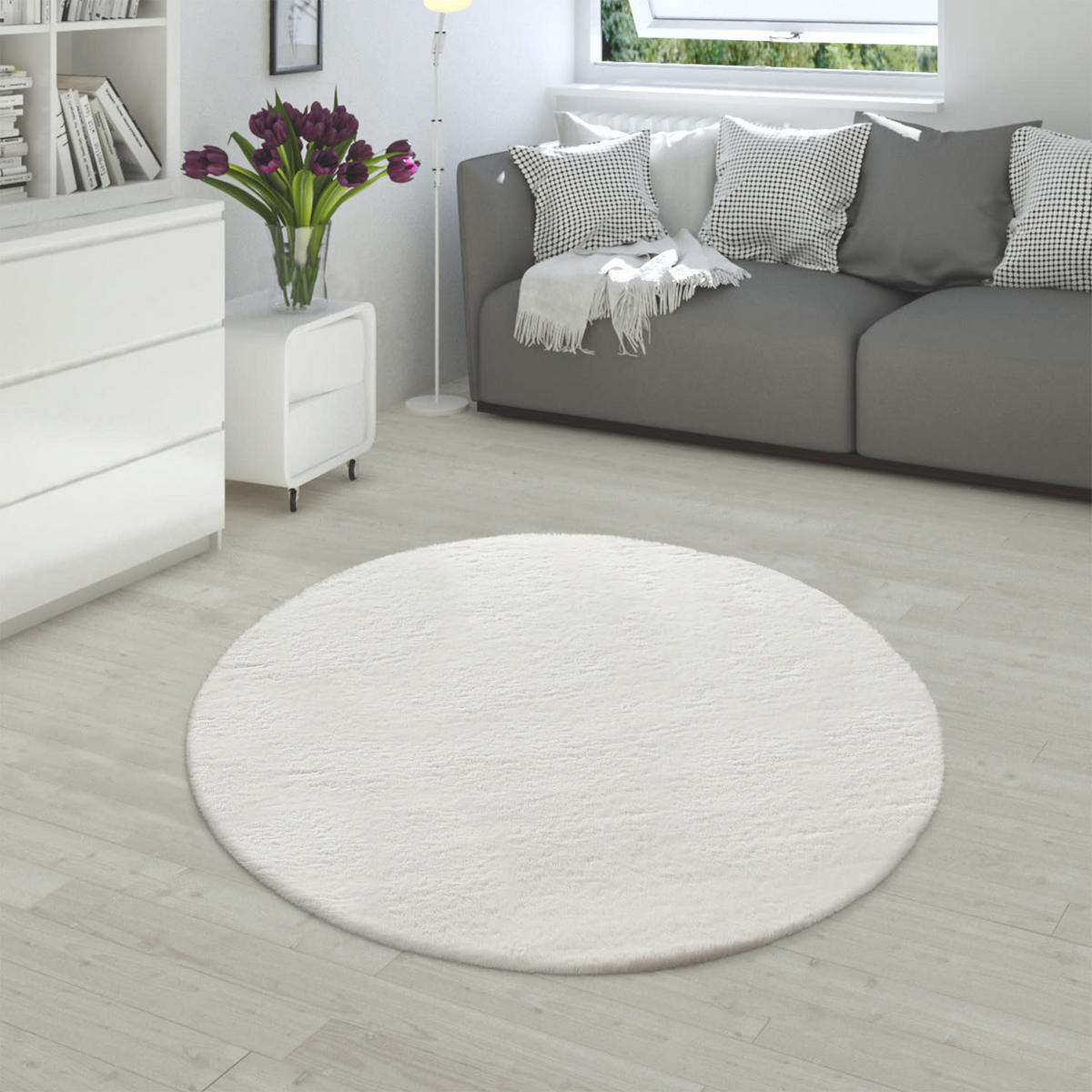 HOCHFLORTEPPICH 200/200 cm Rabbit 780 - Creme, Kunststoff (200/200cm) - Paco Home
