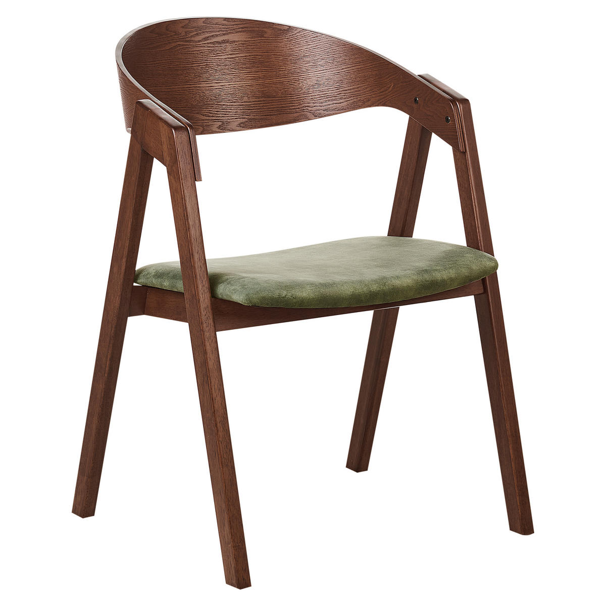 ESSZIMMERSTUHL 2er-Set Dunkelgrün Yuba - Dunkelgrün/Braun, Holzwerkstoff (56/79/44cm) - Beliani