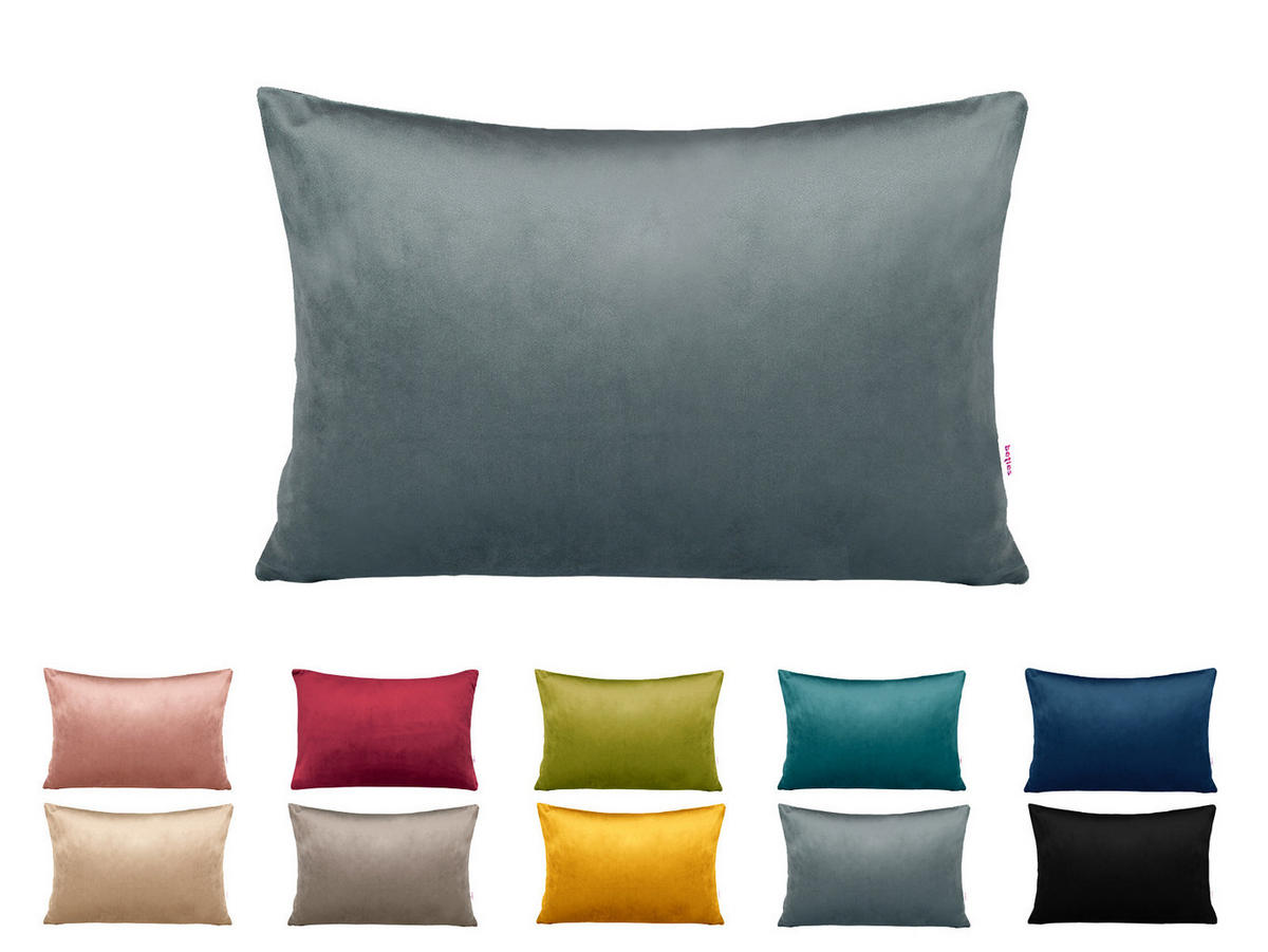 KISSENHÜLLE Samt&Sonders stein-grau 25/35 cm - Grau, Textil (25/35cm) - beties Heimtextil