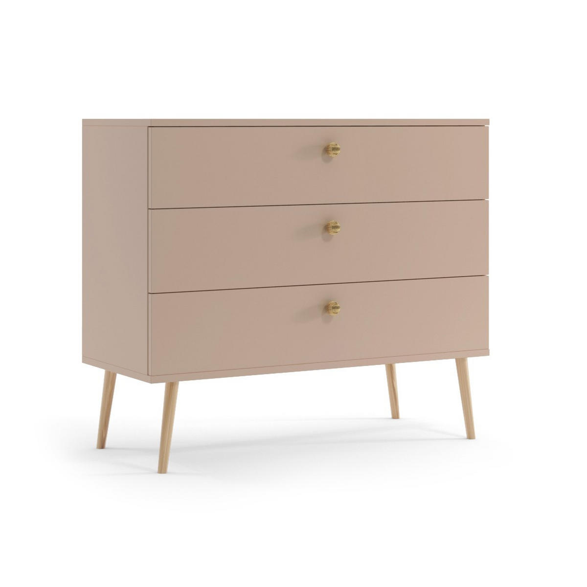 KOMMODE Ikon 100 Beige, Schubladenkommode - Beige, Holzwerkstoff (100/85/41cm) - Bettso