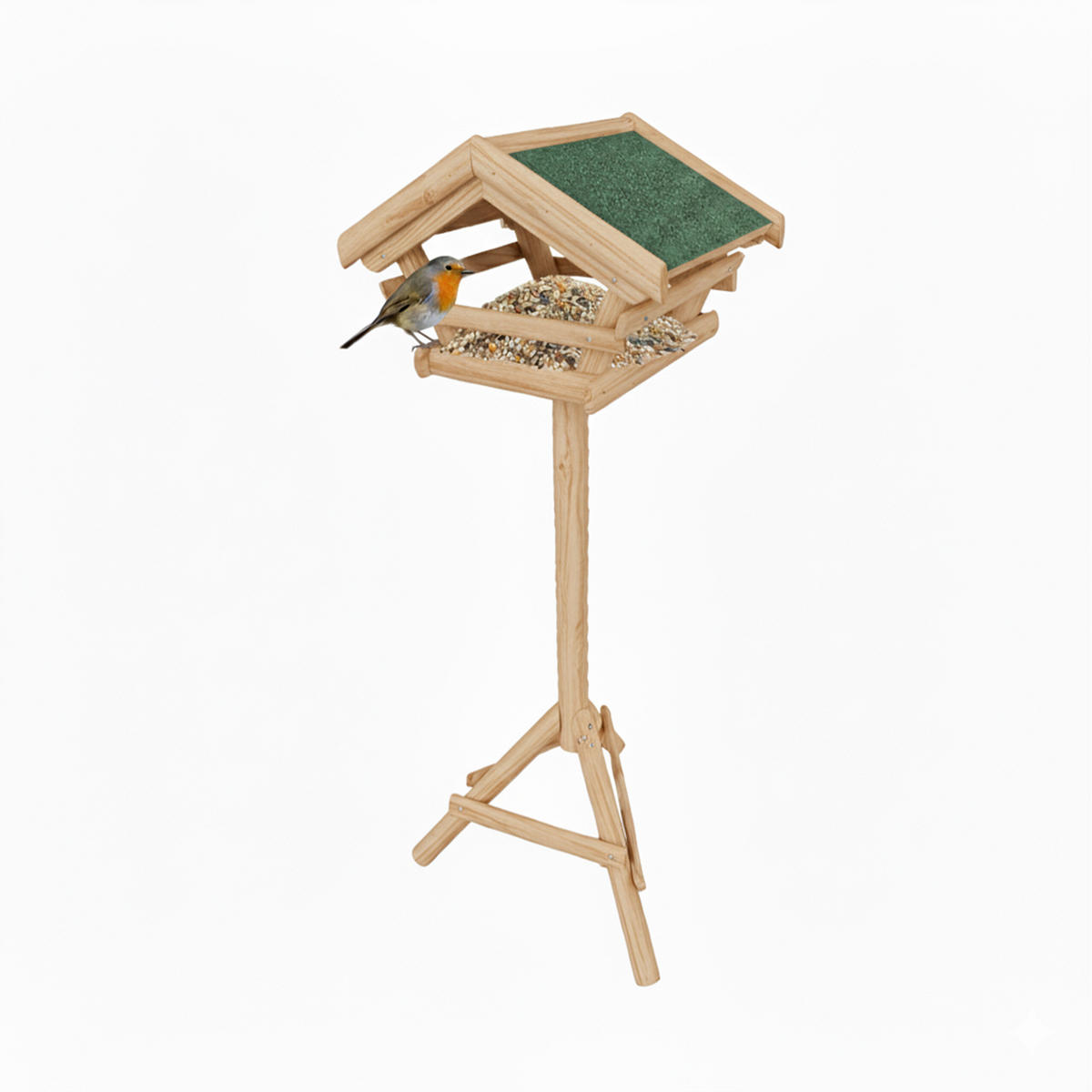 VOGELFUTTERHAUS - Hellbraun, Holz (37/103/28cm) - Relaxdays