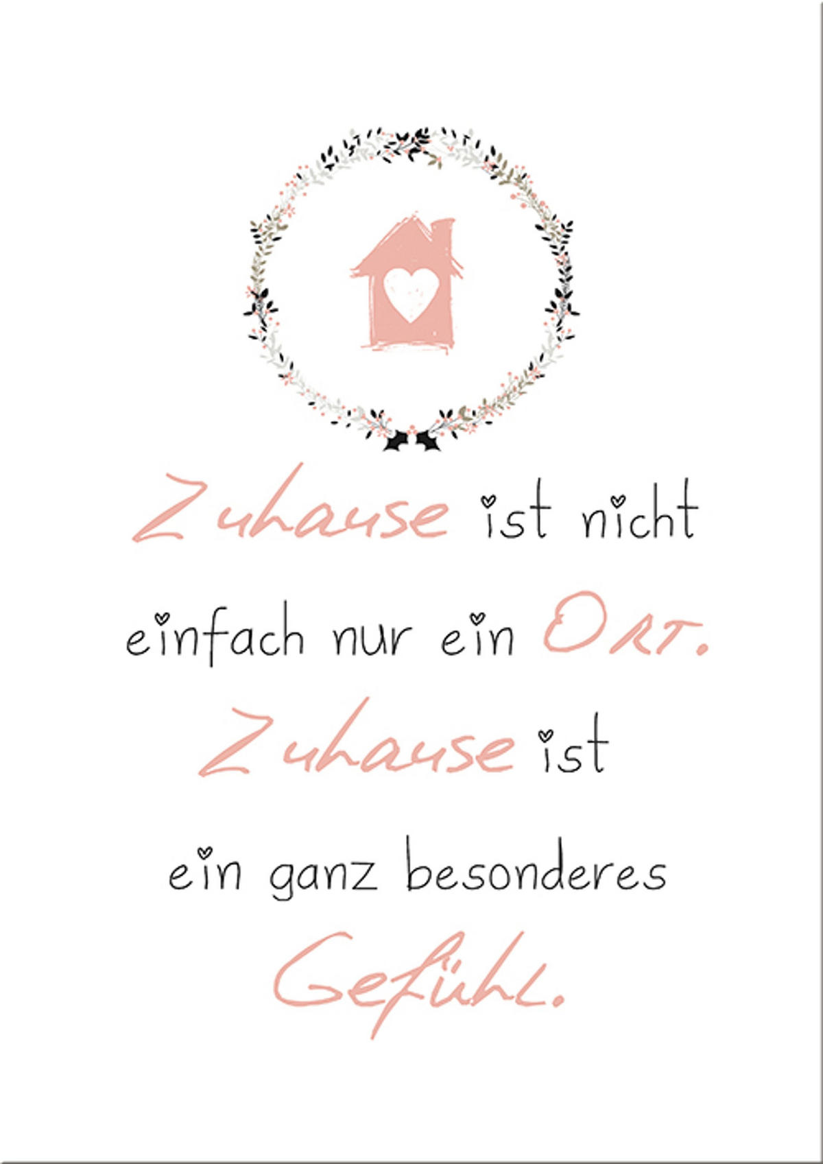 POSTER DIN A4 21x29,7 cm Zuhause Spruch Skandi - Beige, Papier (21/29.7/2cm) - artissimo