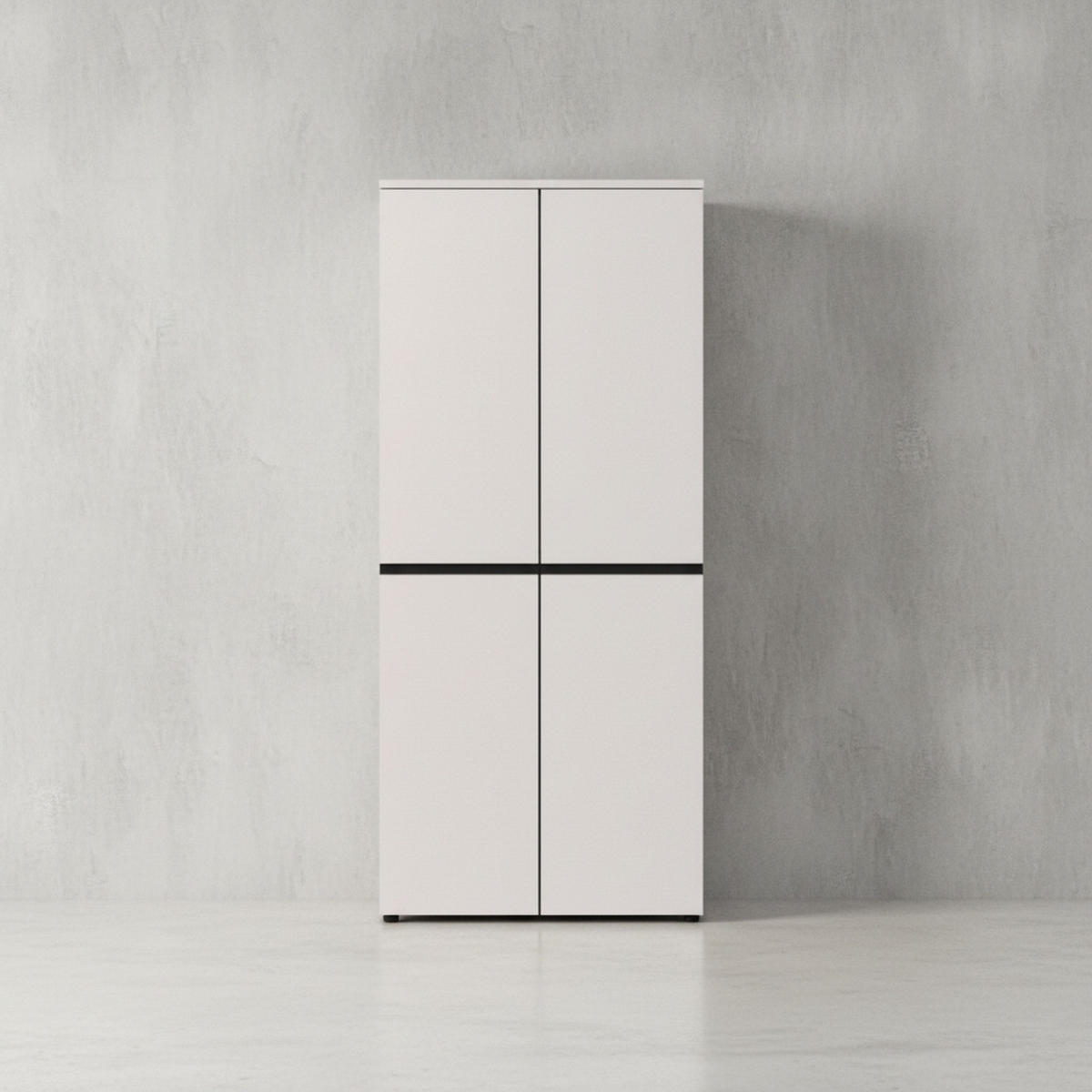 AKTENSCHRANK STUTTGART, 197 cm hoch, 5 Ordnerhöhen, Soft-Close Greige - Beige, Holzwerkstoff (81/197/40cm) - KADIMA DESIGN