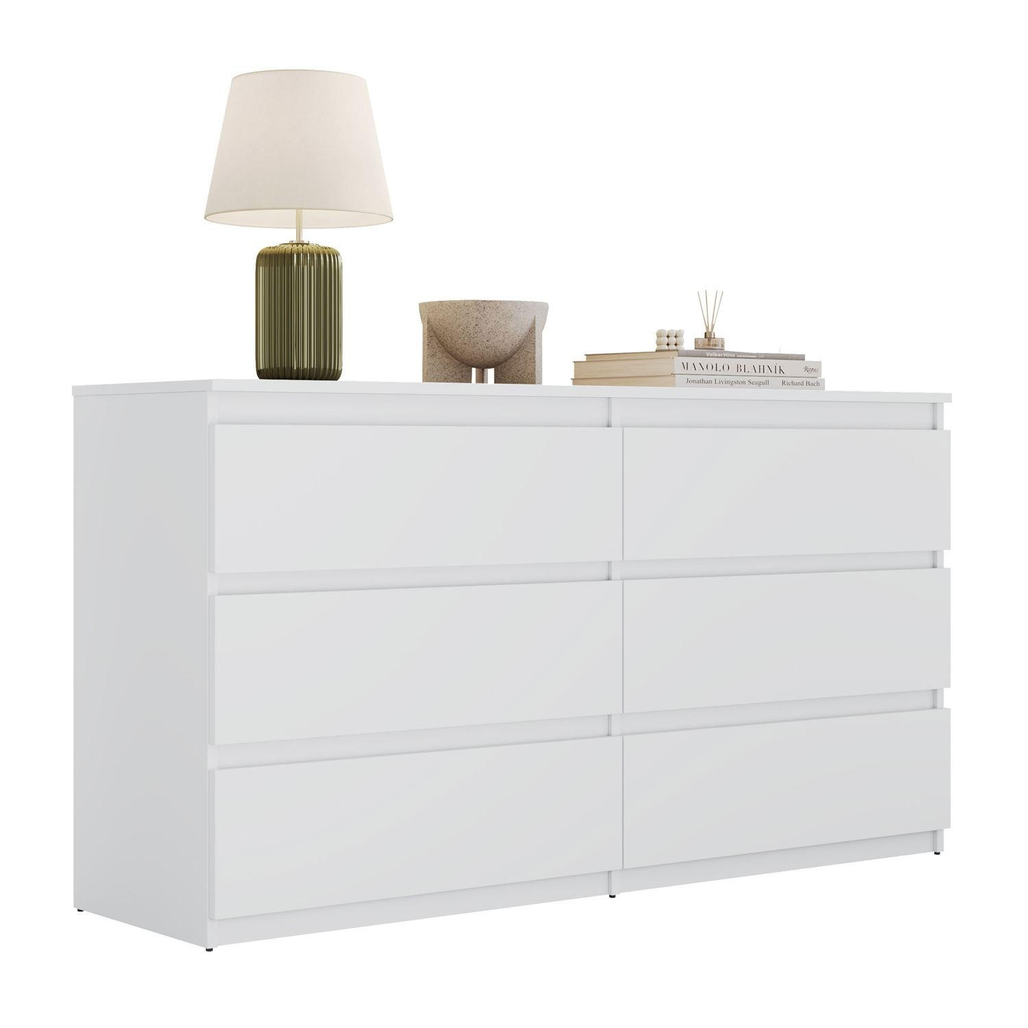 SIDEBOARD HANA M6 Weiß 140cm - Weiß, Holzwerkstoff (140/74.4/40cm) - Lookway