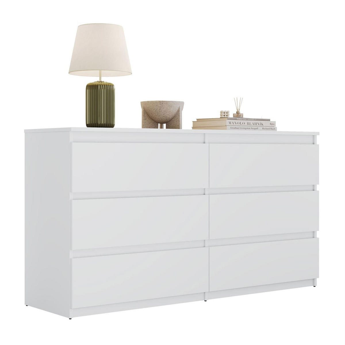 SIDEBOARD HANA M6 Weiß 140cm - Weiß, Holzwerkstoff (140/74.4/40cm) - Lookway