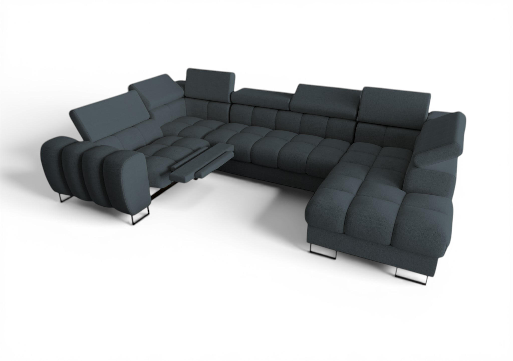 WOHNLANDSCHAFT Bastien Relax - Anthrazit, Holzwerkstoff/Textil (350/95/198cm) - Fun Möbel