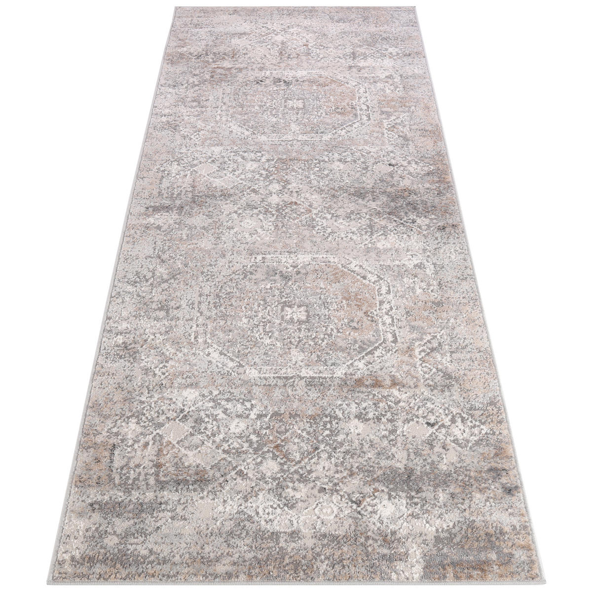 TEPPICHLÄUFER VALLEY hellgrau vintage 120/200 cm - Hellgrau, Textil (120/200cm) - Tapiso