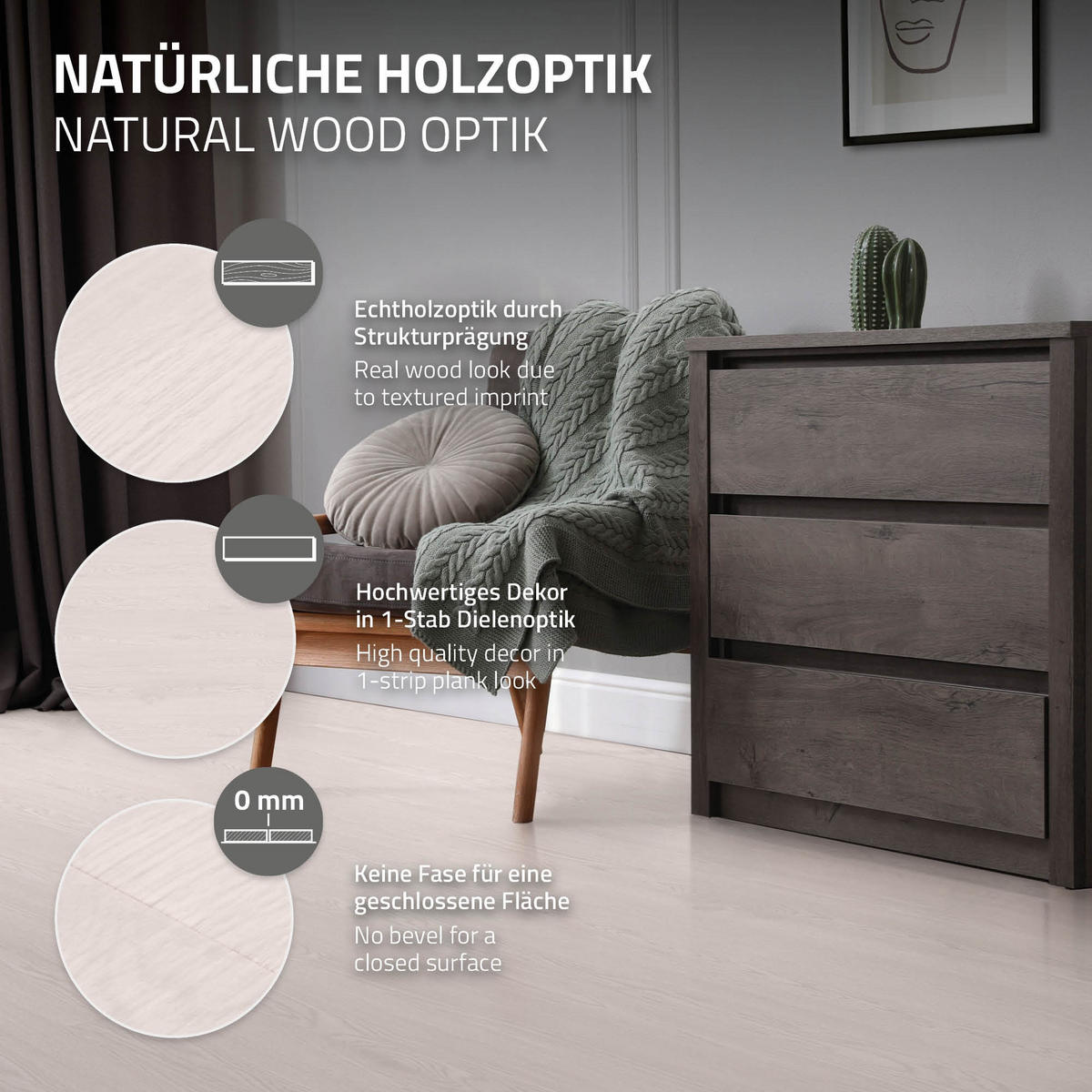 VINYLBODEN selbstklebend 11,15m²/80 Dielen Eiche Weiß - Weiß, Kunststoff (91.5/15.3/0.2cm) - ML-DESIGN