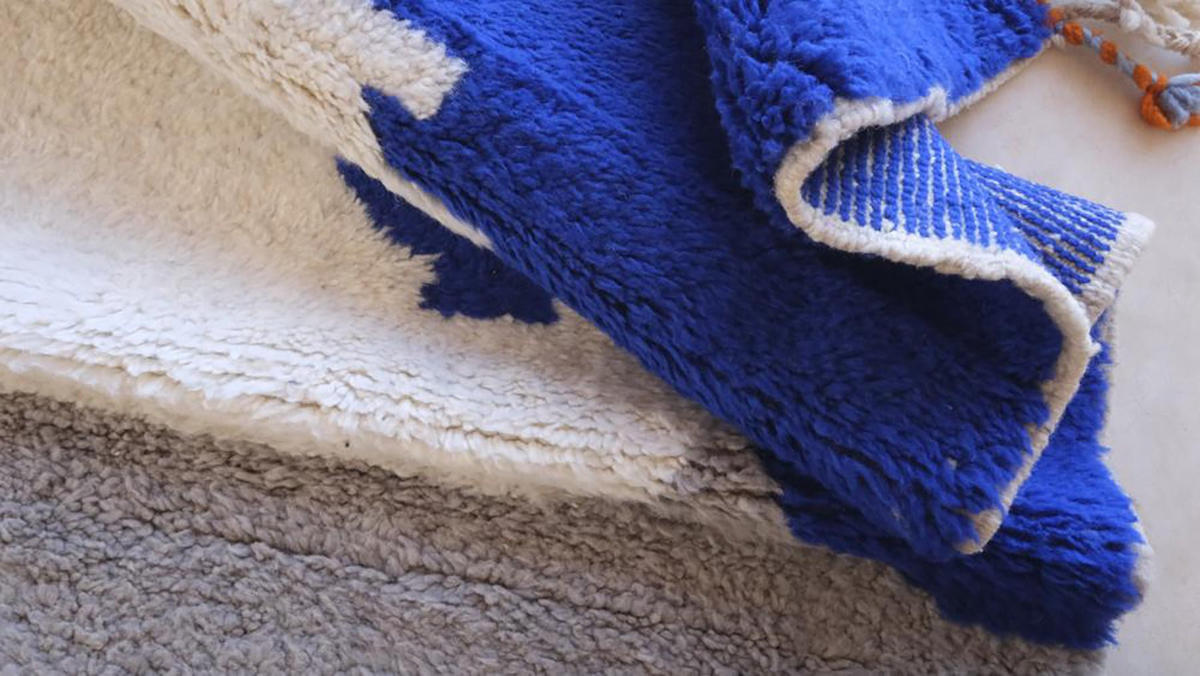 BERBERTEPPICH aus reiner Wolle 219x 239 cm - Blau, Naturmaterialien (219/239cm) - AFK Living