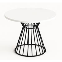 TISCH Weiß Reo Metallbasis Rund 100 cm - Weiß, Holzwerkstoff (100/100/76cm) - Sepro Meble