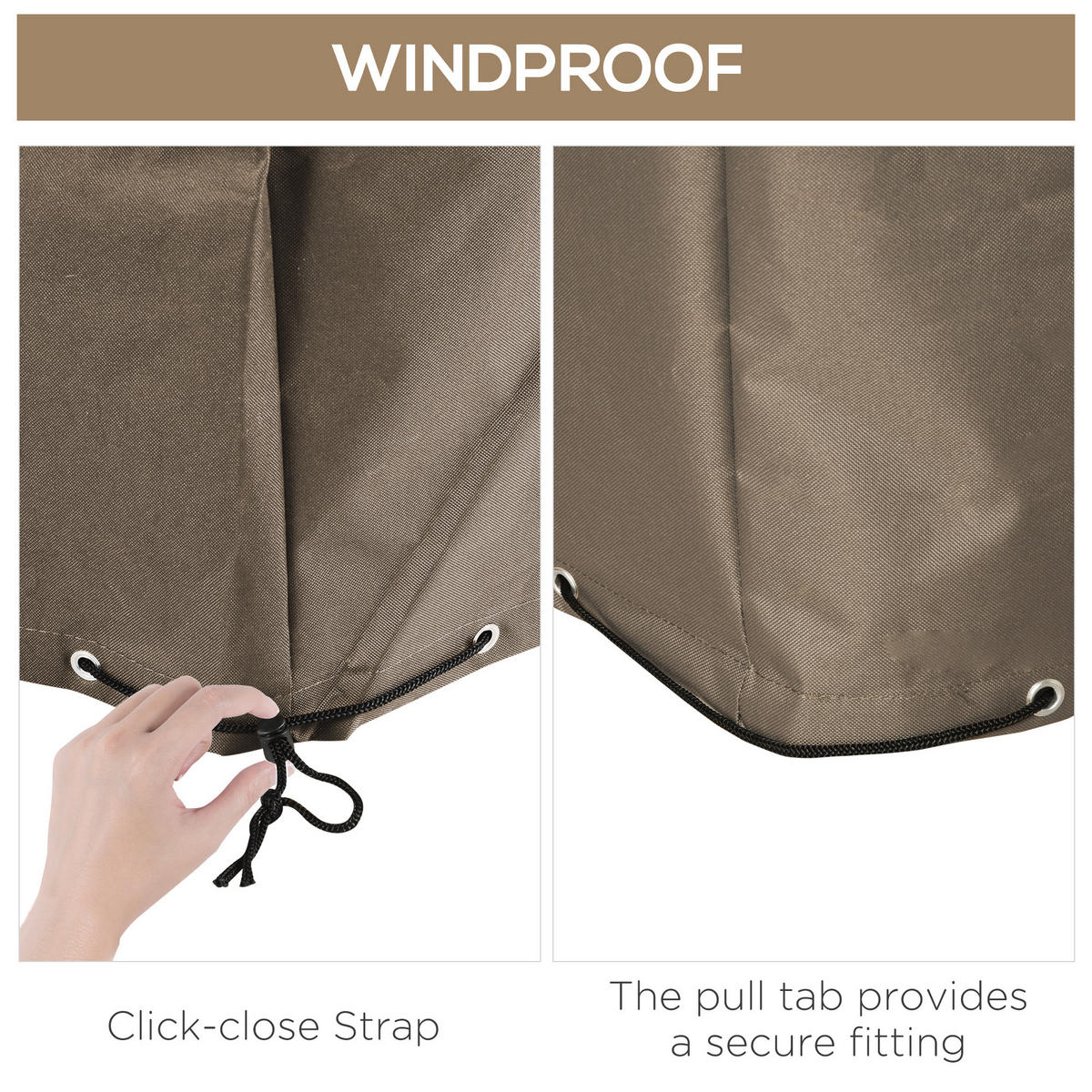 GARTENMÖBEL Abdeckung Oxfordstoff Beige - Beige, Textil (205/90/275cm) - Outsunny