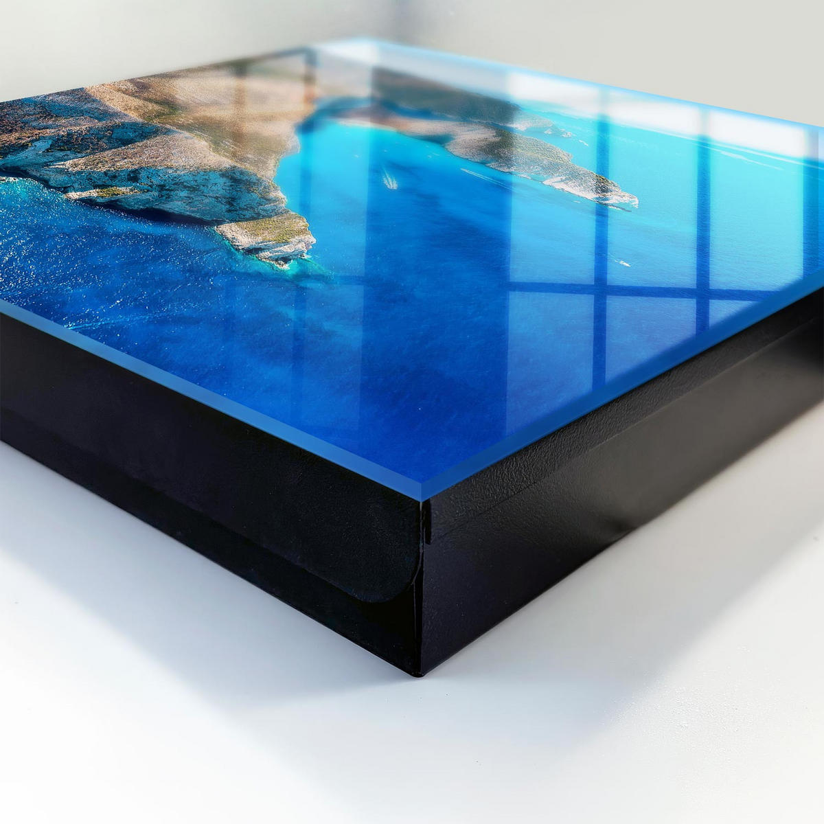 SCHLÜSSELBOX Schwarz 30x30 cm- Türöffnung nach rechts - Französische Riviera - Blau, Metall (30/30/5cm) - TULUP
