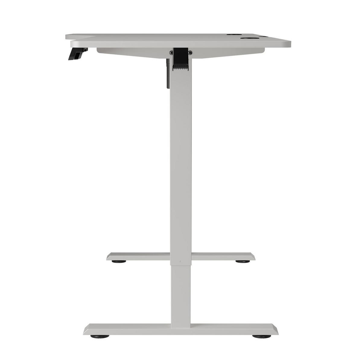 SCHREIBTISCH Office Stand weiß 160x75 cm höhenverstellbar - Weiß, Holz (60/160/117cm) - Juskys