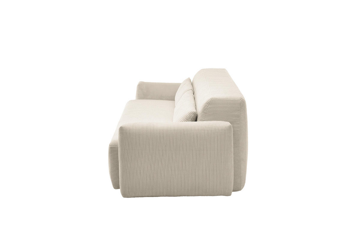 SCHLAFSOFA NEO Cremeweiß Cord - Creme/Schwarz, Kunststoff/Textil (233/75/108cm) - KAWOLA