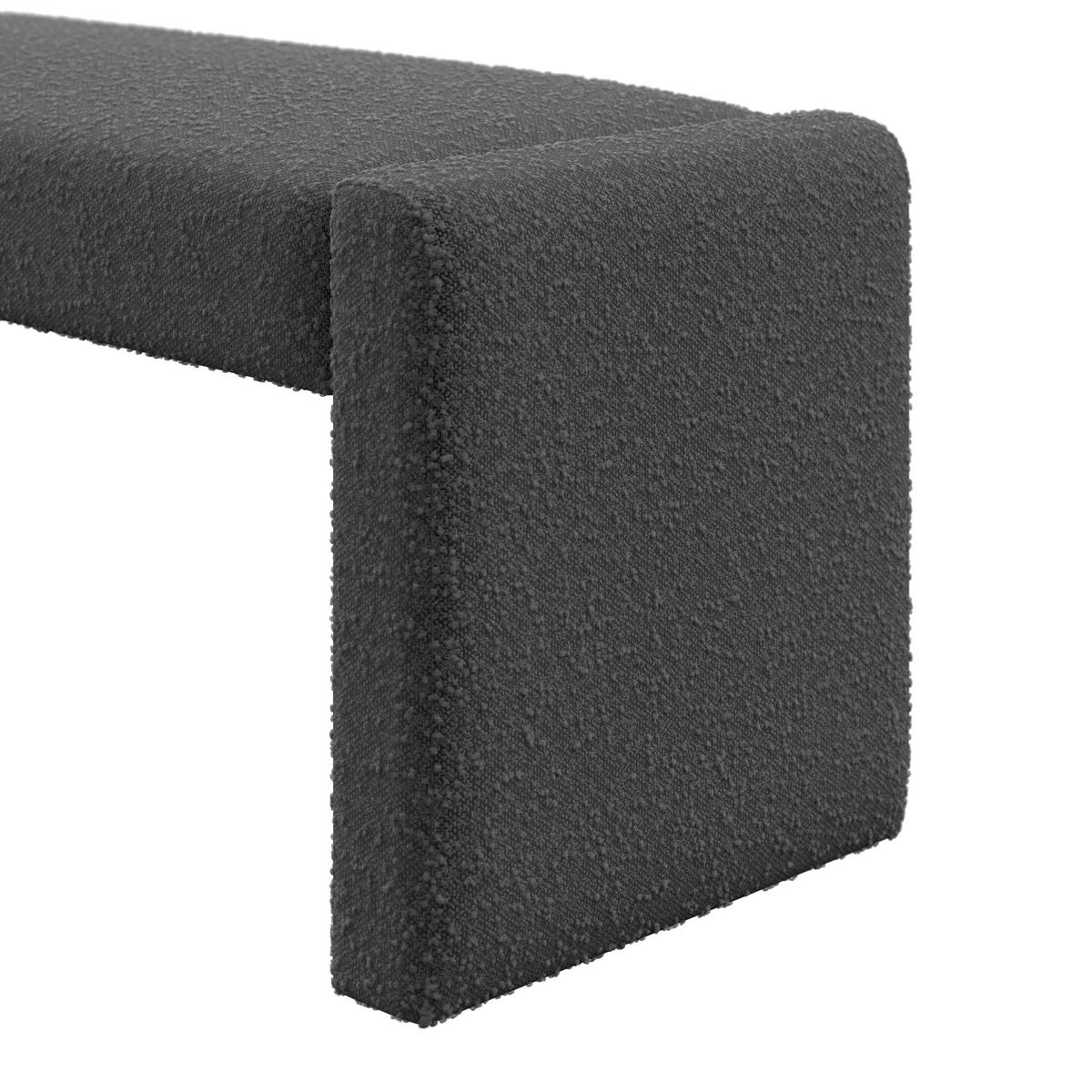SITZBANK Andrea Grau Bouclé Gepolstert - Grau, Holz (123/50/45cm) - Bessagi Home