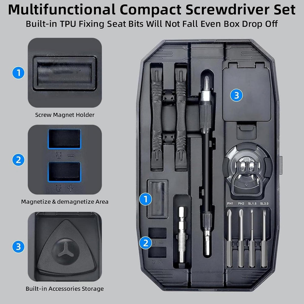 SCHRAUBENDREHER-SET-DIY,152-IN-1 Präzisionsschraubendreher-Set - Schwarz, Metall (19.5/11/5cm) - LIBRATON