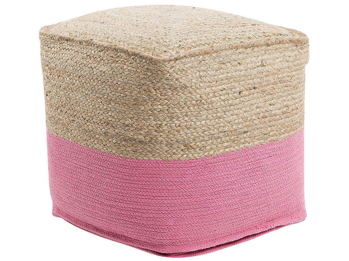 POUF Kirama 44/44/44 cm - Beige, Naturmaterialen (44/44/44cm) - Beliani