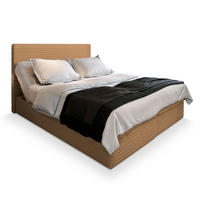 BOXBETT MILARA 160x200 cm mit Matratze und Topper - Braun - Braun, Holz (160/200cm) - MASSENO