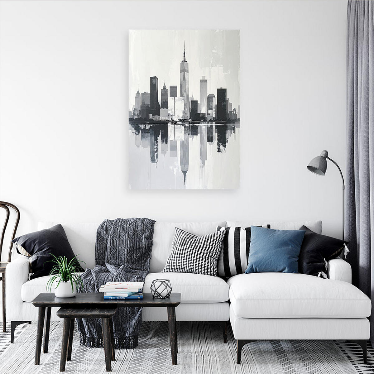 LEINWANDBILD Städte & Architektur 80x120cm - Grau, Textil (80/120cm) - Feeby