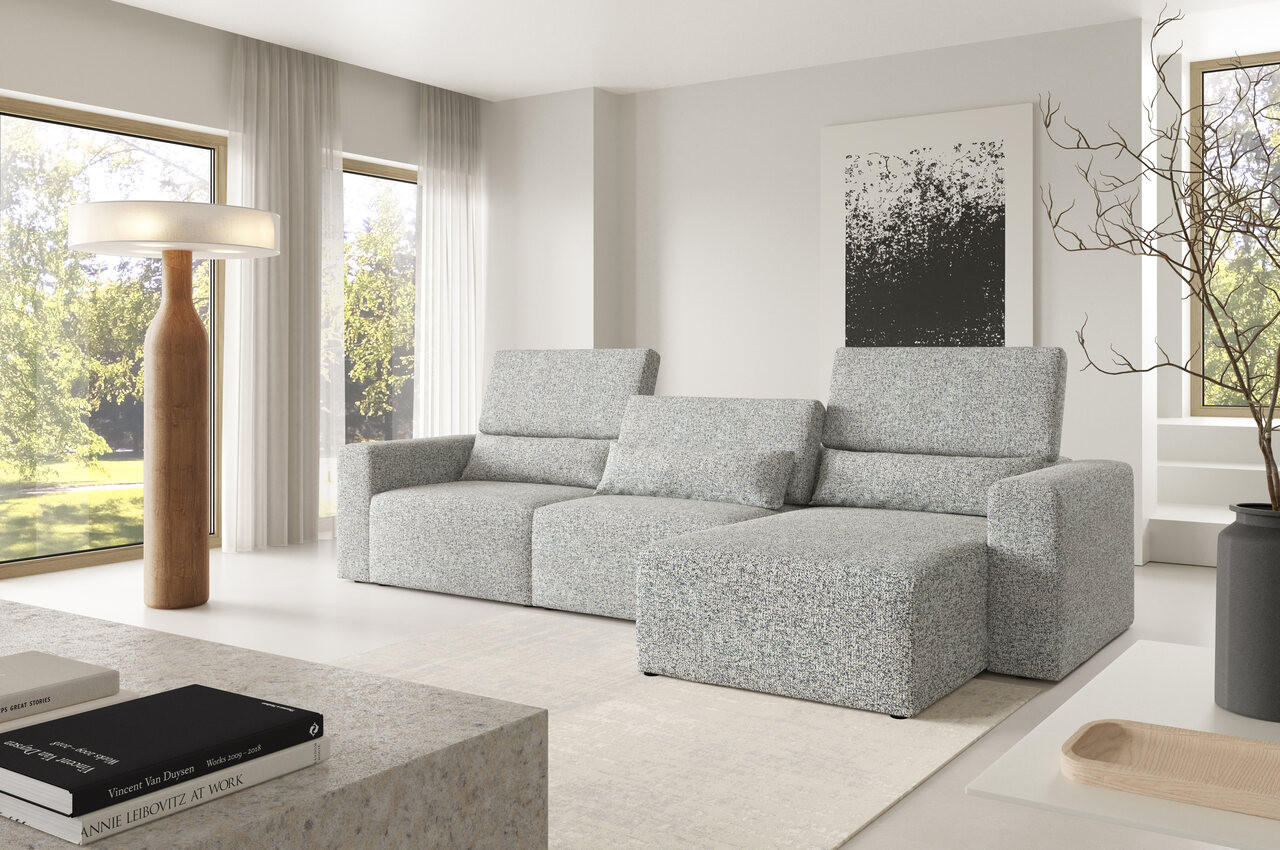 ECKSOFA Modular Premium Grau - Hellgrau/Schwarz, Holz/Holzwerkstoff (315/172cm) - Furnisell