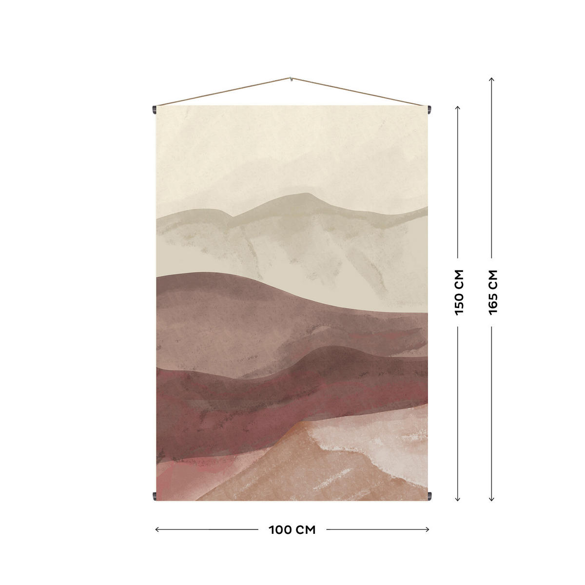 WANTTEPPICH Aquarell Horizont 150x100 - Beige/Rot, Textil (100/1cm) - Art for the Home