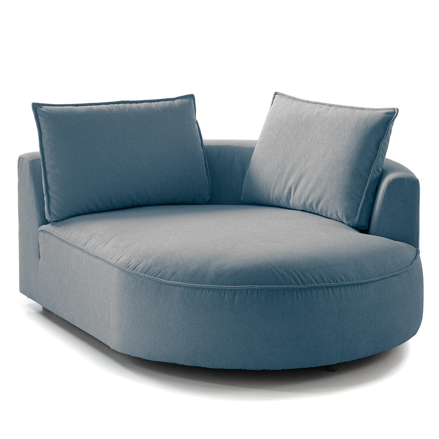 OTTOMANE - modular - Blau/Schwarz, Kunststoff/Textil (126/82/154cm) - home24