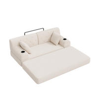 SCHLAFSOFA mit Metallrahmen beige 168×80×81 cm aus Cordstoff - Beige, Textil (80/81/168cm) - Luhomfu
