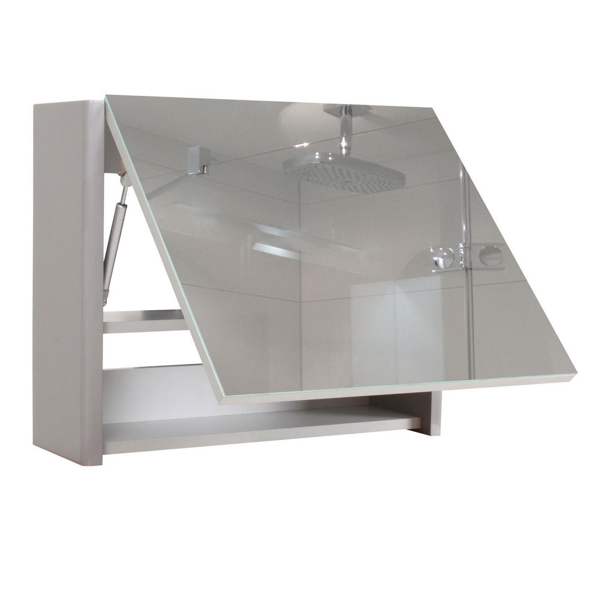 SPIEGELSCHRANK Hochglanz Hellgrau - Grau, Holz (59/48/18cm) - MCW