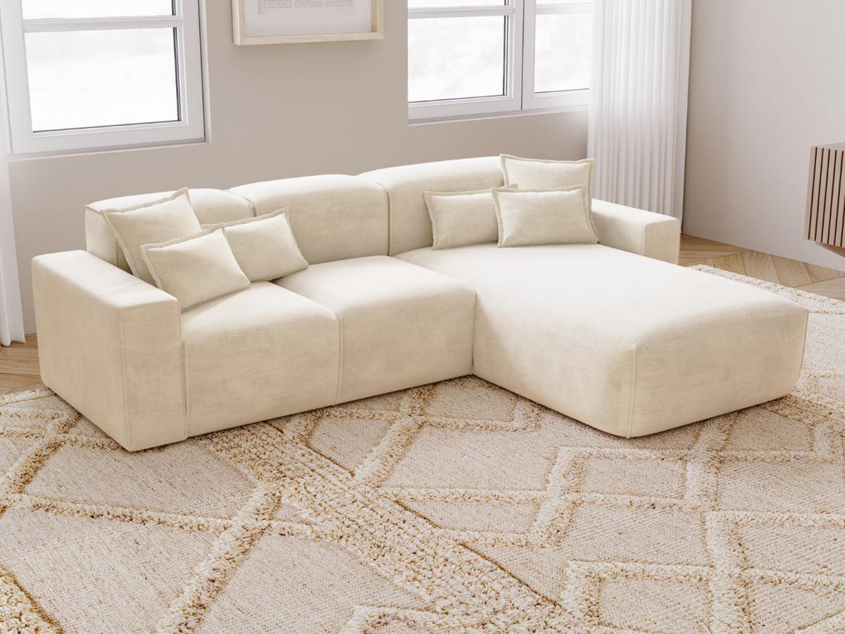ECKSOFA Leni Beige Rechts - Beige, Holz/Textil (265/180cm) - Graingold
