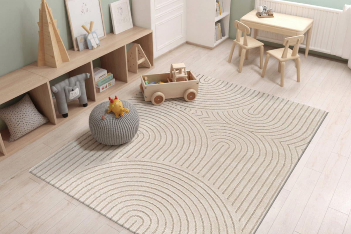 TEPPICH mit sehr weichem Reliefeffekt beige - Beige, Textil (160/230cm) - AFK Living