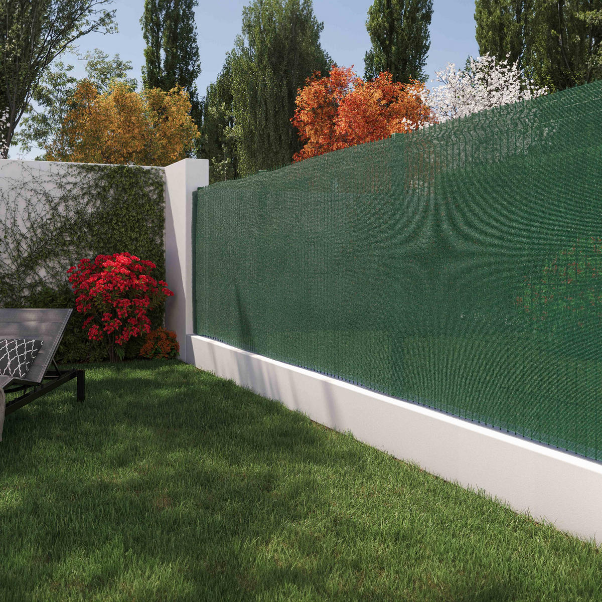 SICHTSCHUTZ 1,50x3m, Bedeckung 85 %, Grün - Grün, Textil (150/150cm) - Oviala