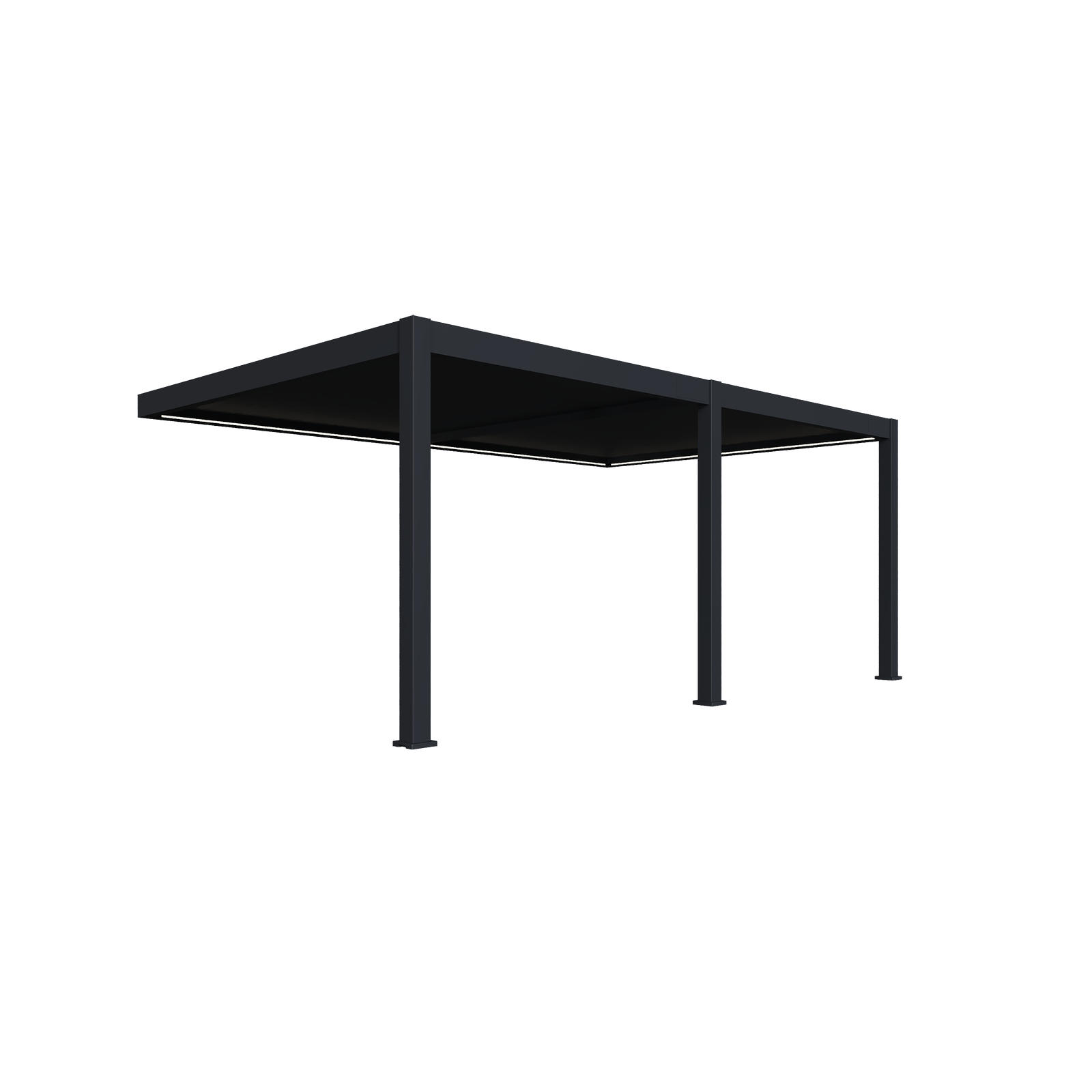 WANDPERGOLA Deluxe Plus Elektrisch Terrassenüberdachung Alu LED 4 x 6 m - Anthrazit, Metall (400/255/600cm) - WEIDE