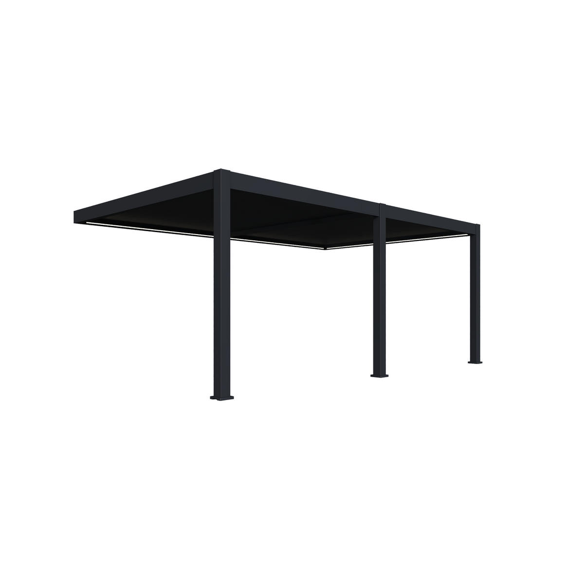 WANDPERGOLA Deluxe Plus Elektrisch Terrassenüberdachung Alu LED 4 x 6 m - Anthrazit, Metall (400/255/600cm) - WEIDE