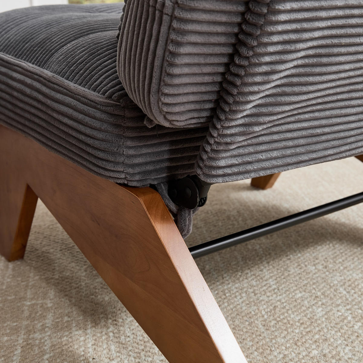 SESSEL Relaxsessel mit Fußstütze & Lendenkissen,verstellbar,Dunkelgrau - Dunkelgrau, Holz (73/90/59cm) - LVHOM