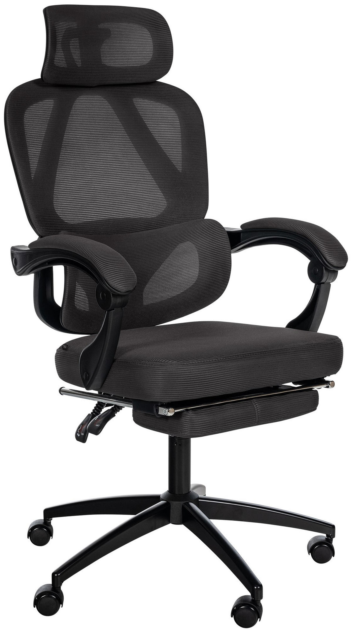 CHEFSESSEL Stoff Schwarz - Schwarz, Kunststoff/Textil (61/135/69cm) - CLP