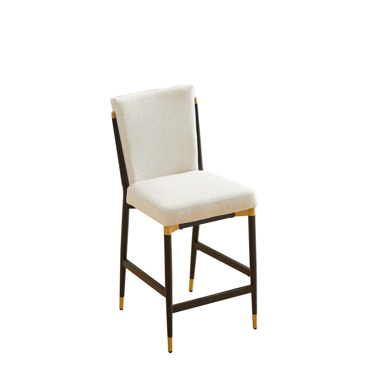 BARHOCKER 2er-Set mit Stoffkissen und Fußstütze, Creme - Beige, Textil (49/102/59cm)
