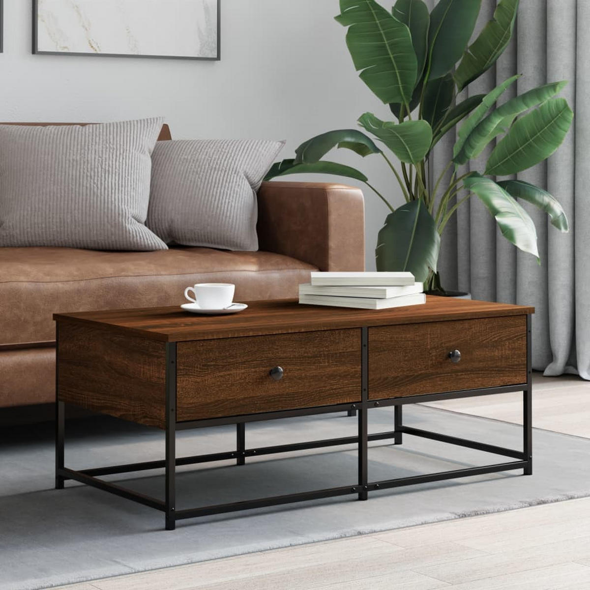 COUCHTISCH Braun Eichen-Optik 100x51x40 cm Holzwerkstoff - Braun, Holzwerkstoff (51/100/40cm) - furnicato