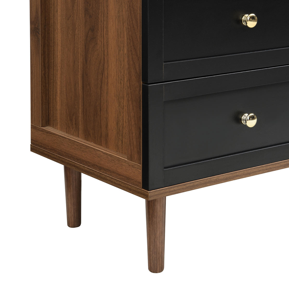 HIGHBOARD in Walnussfarben Bücherregal mit verstellbaren Einlegeböden für Wohnzimmer und Esszimmer, B70/T38/H168 cm - Nussbaumfarben, Glas/Holzwerkstoff (70/168/38cm) - STILVORA