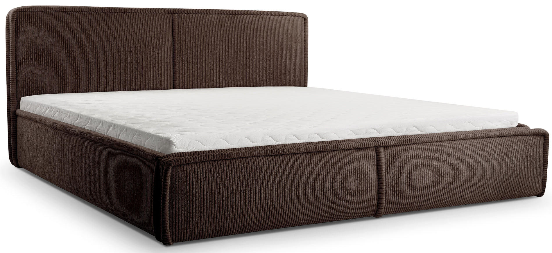 POLSTERBETT CORDO OLIVGRÜNER CORDSTOFF 140x200 CM - Dunkelbraun/Schwarz, Kunststoff/Textil (180/200cm) - Selsey