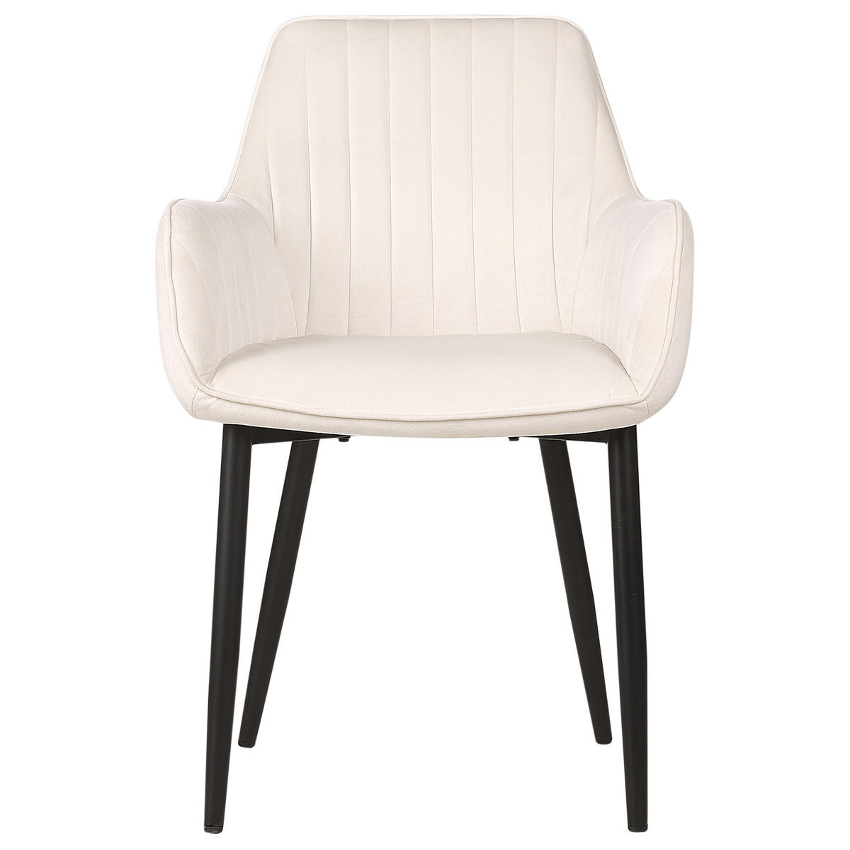 ÉTKEZŐSZÉK 2 darabos Szett Bársony törtfehér Wellston - fekete/fehér, textil (60/84/61cm) - Beliani