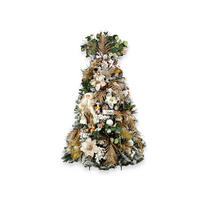 LAALU WEIHNACHTSBAUM geschmückt künstlich mit 106 Ornamenten CHAMPAGNE 180 cm Baum mit Ständer und Weihnachtsschmuck - Champagner/Goldfarben, Kunststoff (180cm) - LAALU