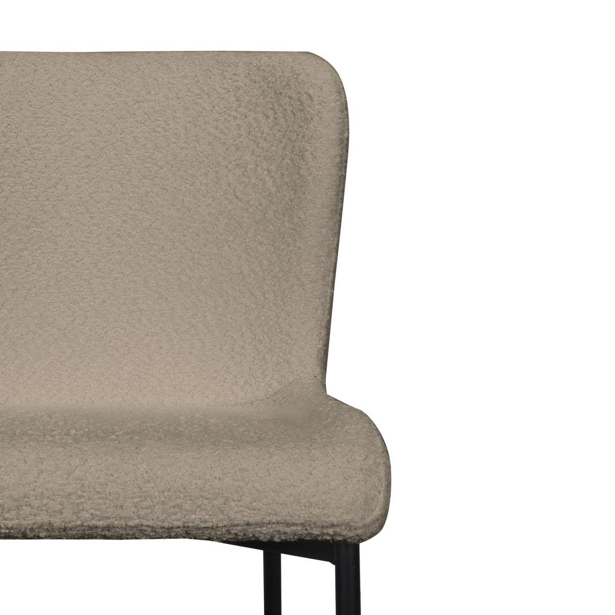 POLSTERSTUHL Neul Greige / Schwarz mit Bouclé-Bezug - Taupe/Schwarz, Textil/Metall (50/81/54.5cm) - Selsey