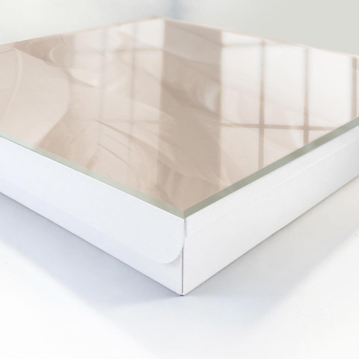 SCHLÜSSELBOX Weiß 30x30 cm – Türöffnung nach rechts - Cremige Leichtigkeit - Creme, Metall (30/30/5cm) - TULUP
