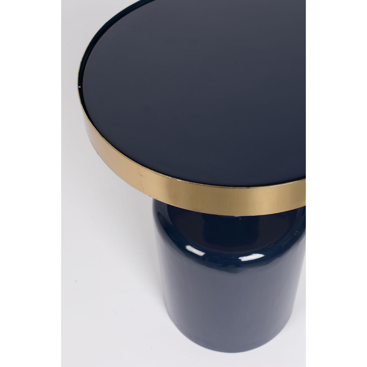 BEISTELLTISCH Glam Rund 36 cm Blau/ Gold - Blau, Metall (36/36/51cm) - Zuiver