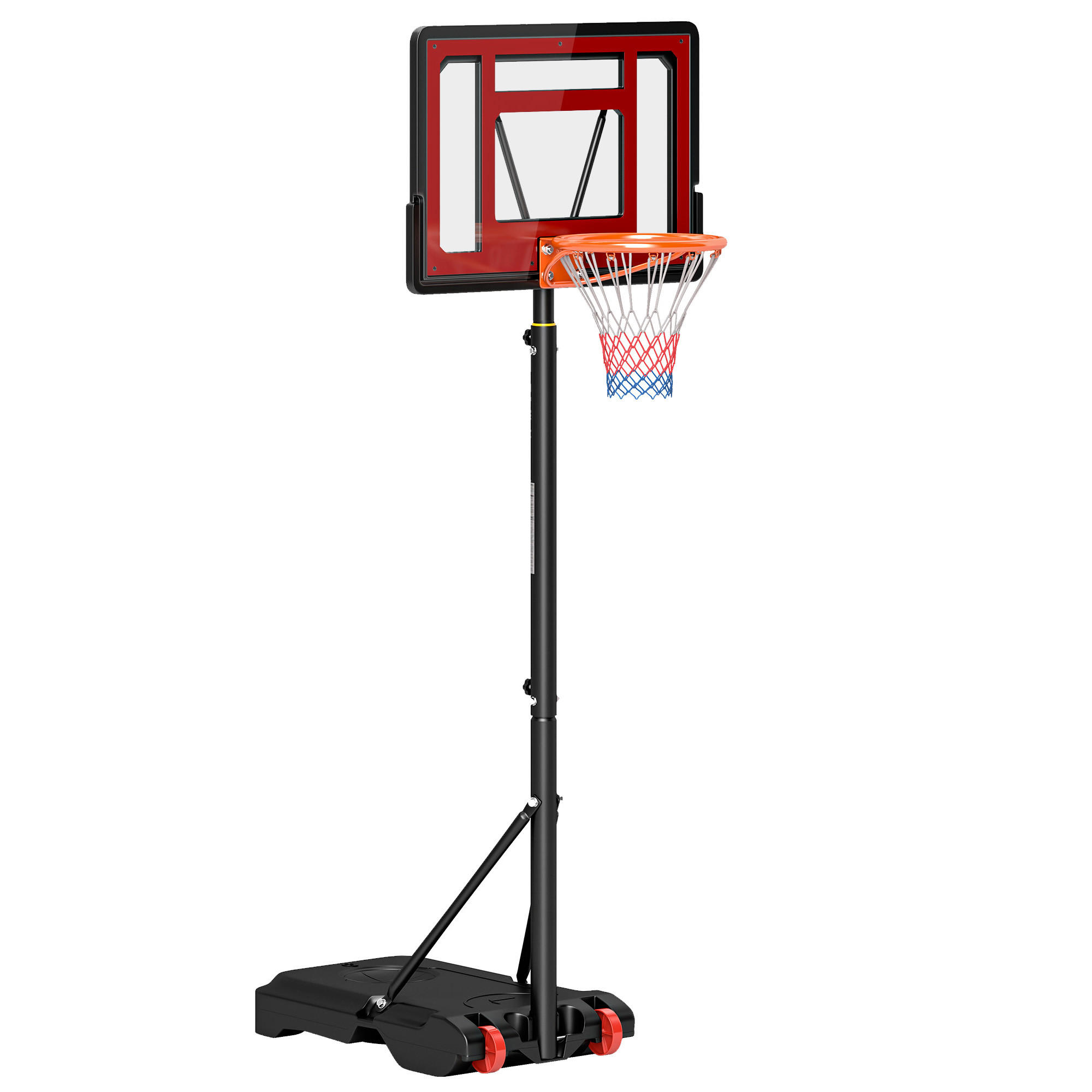 BASKETBALLKORB DE-18522 höhenverstellbar 160-210 cm Schwarz - Schwarz, Metall (45/75cm) - ComfortXL