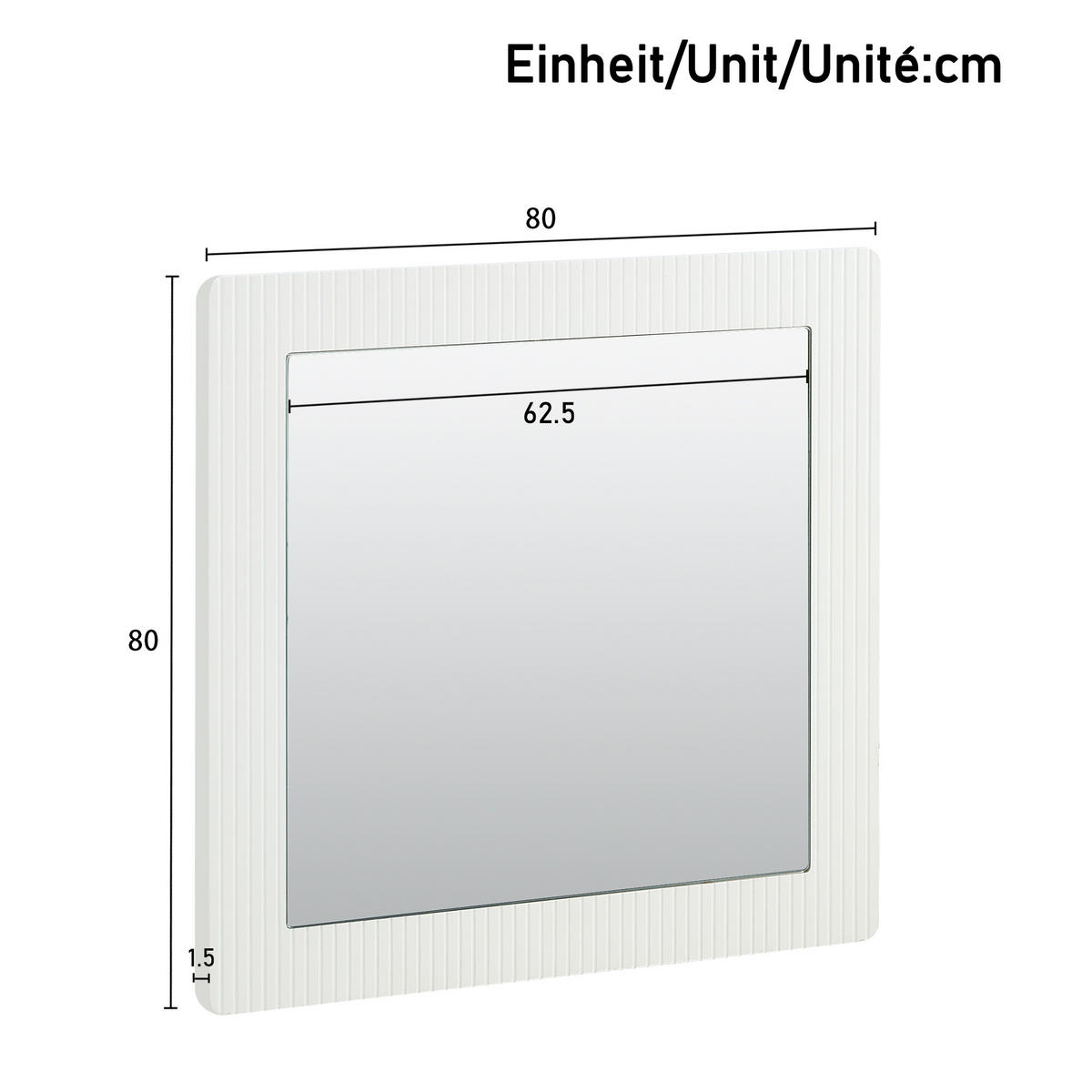 SIDEBOARD- und Spiegel-Set 120/40/75 cm Weiß aus MDF mit 6 Schubladen und Wandspiegel 80/80 cm - Weiß, Holzwerkstoff (120/75/40cm) - OKWISH