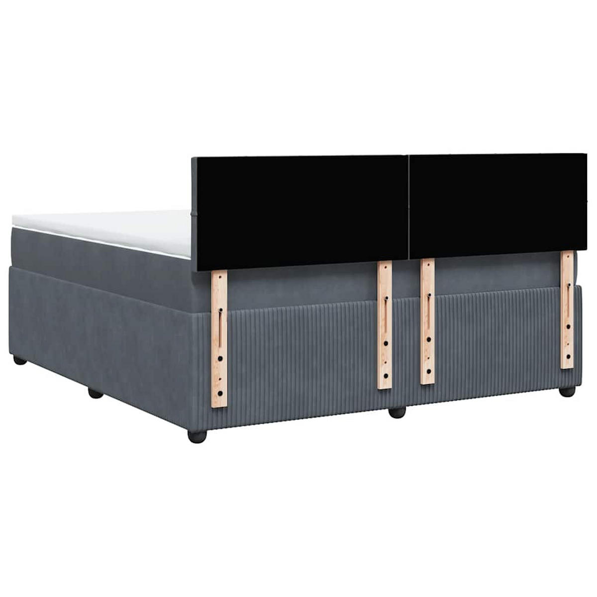 BOXSPRINGBETT Mit Matratze Dunkelgrau 180/200 Cm Samt - Grau, Textil (180/200cm) - vidaXL